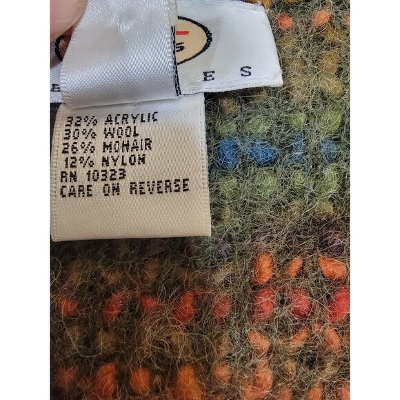 Talbots Petites Sweater Womens Large Multi Color Mohair Blend Button Cardigan - Picture 3 of 12